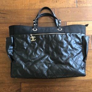 Chanel black travel Paris -Biarritz bag XL
